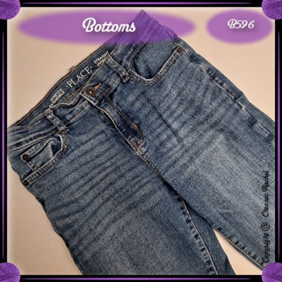 Medium Wash Straight Adjustable-Waist Jeans - Picture 2 of 6